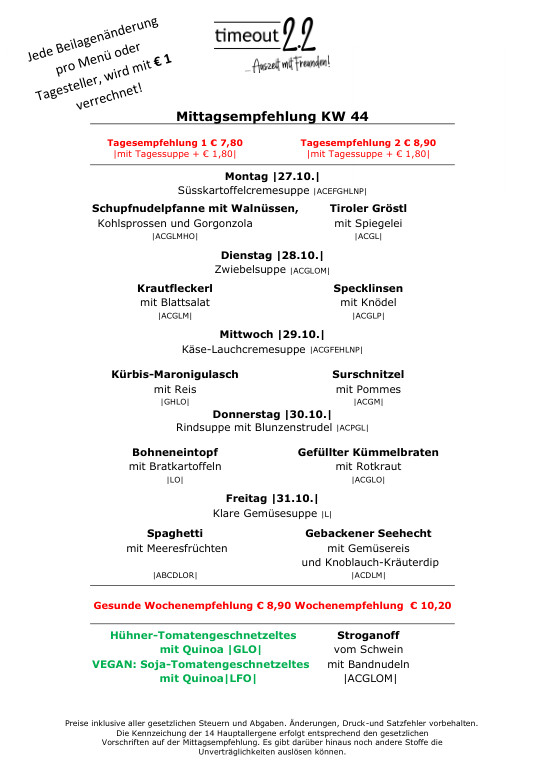 Mittagsempfelung A5 KW 44