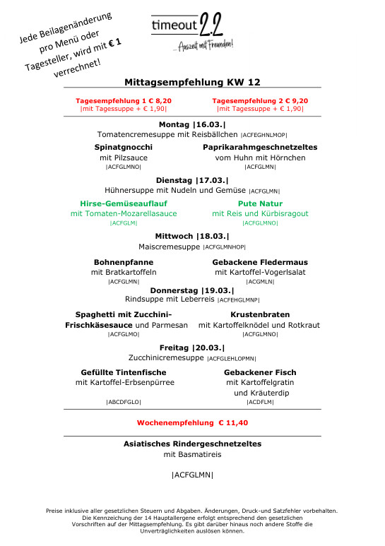 Mittagsempfelung A5 KW 12 2026