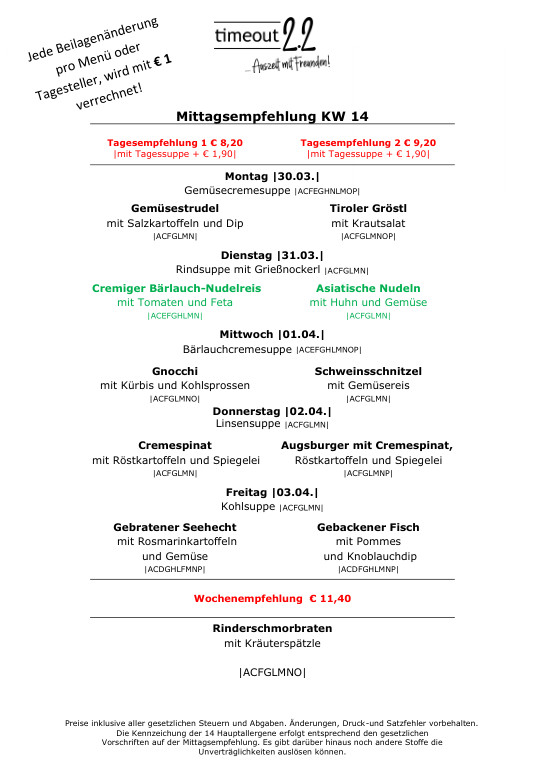 Mittagsempfelung A5 KW 14 2026