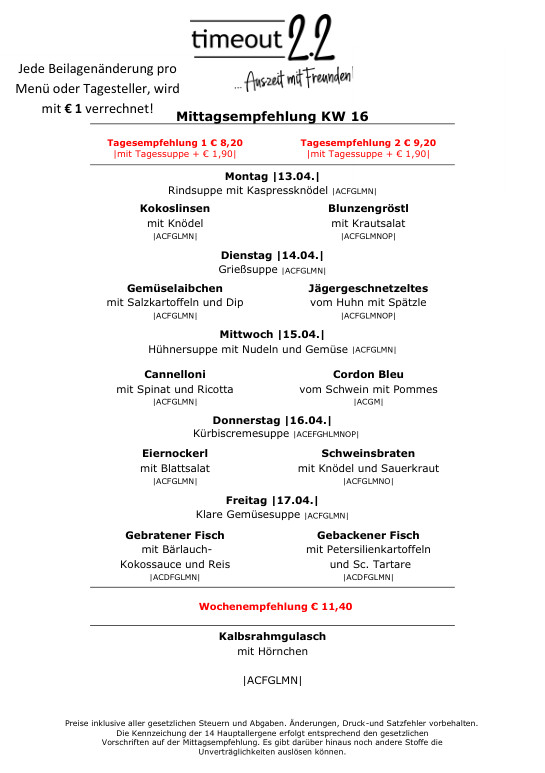 Mittagsempfelung A5 KW 16 2026