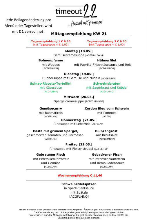 Mittagsempfelung A5 KW 21 2026