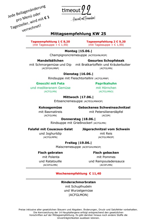 Mittagsempfelung A5 KW 25 2026