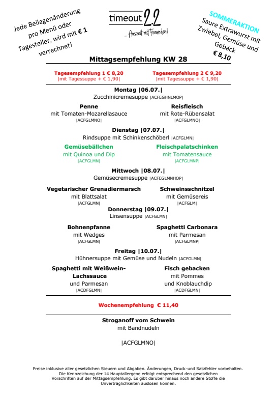 Mittagsempfelung A5 KW 28 2026