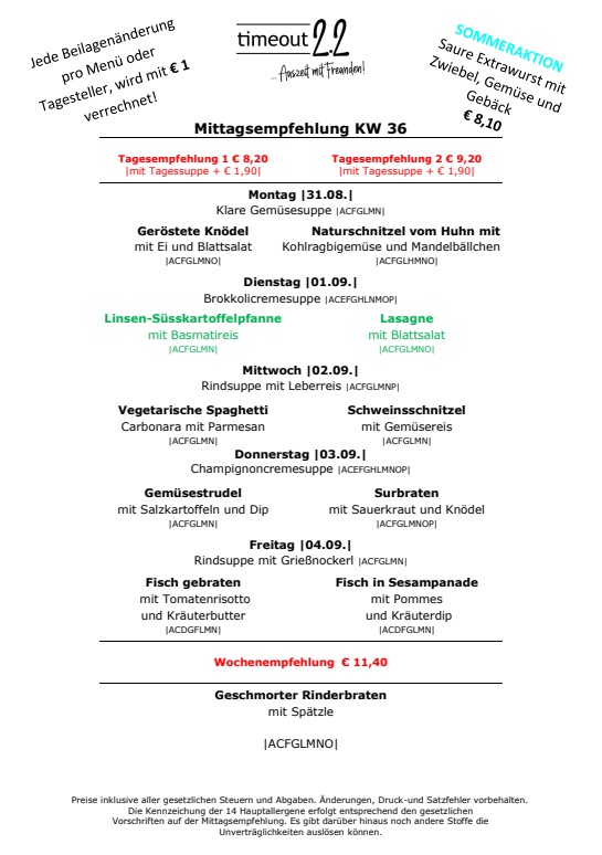 Mittagsempfelung A5 KW 36 2026